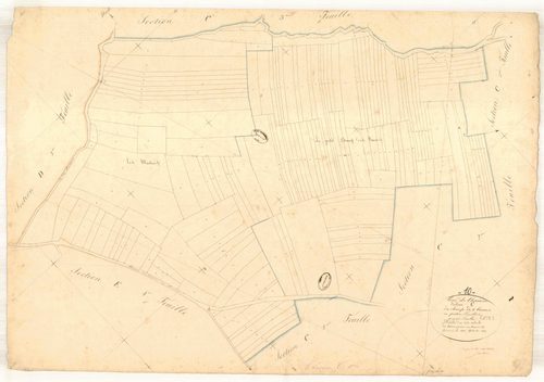 Chaource, section C dite du champ des barres, feuille n° 1, parcelles n° 1-165