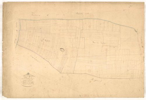 Chaource, section C dite du champ des barres, feuille n° 4, parcelles n° 875-1099