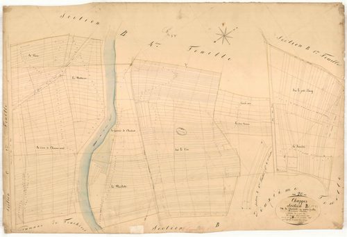 Chappes, section B dite site de chanterêt, feuille n° 3, parcelles n° 653-987