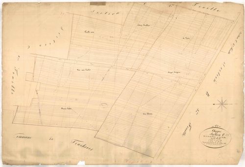 Chappes, section C dite de la voie pousse, feuille n° 2, parcelles n° 256-471