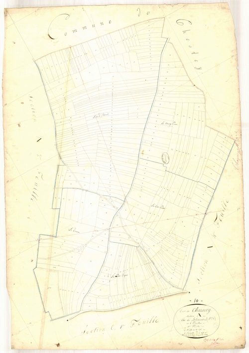 Chaserey, section A dite de blémont, feuille n° 3, parcelles n° 552-876