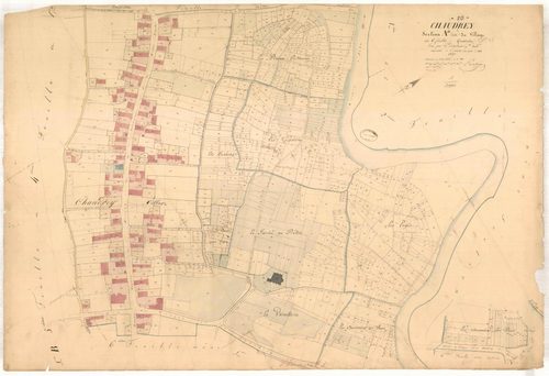 Chaudrey, section A dite du village, feuille n° 4, parcelles n° 971-1834