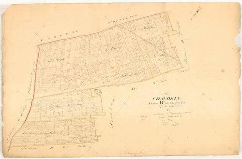 Chaudrey, section B dite de la croix Louis, feuille n° 2, parcelles n° 232-810
