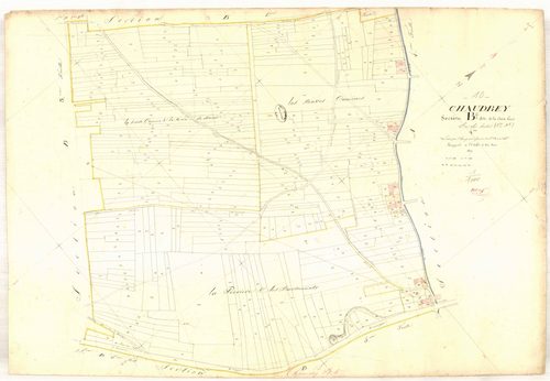 Chaudrey, section B dite de la croix Louis, feuille n° 4, parcelles n° 1182-1489