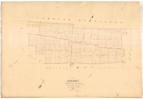 Chaudrey, section C dite de la côte ronde, feuille n° 2, parcelles n° 437-758