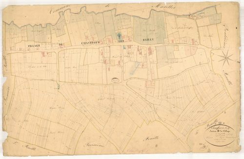Chauffour-lès-Bailly, section B dite du village, feuille n° 5, parcelles n° 968-1378