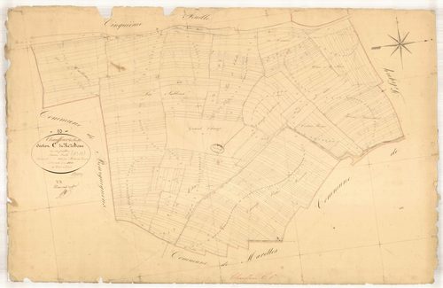 Chauffour-lès-Bailly, section C dite du ru de bidan, feuille n° 6, parcelles n° 1372-1703