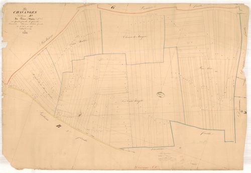Chavanges, section A dite de tire-bois, feuille n° 4, parcelles n°405-598