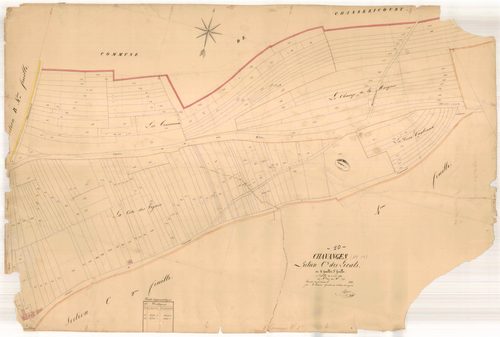 Chavanges, section C dite des livats, feuille n° 3, parcelles n°1206-1390