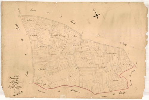 Chavanges, section E dite de courat, feuille n° 3, parcelles n°834-1221