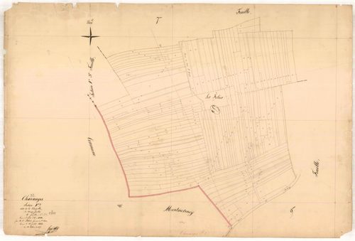 Chavanges, section F dite de la chapelle, feuille n° 8, parcelles n°848-1027