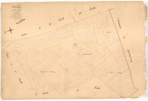 Chavanges, section F dite de la chapelle, feuille n° 9, parcelles n°1026-1247