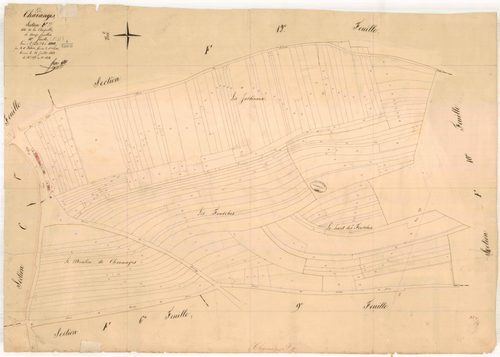 Chavanges, section F dite de la chapelle, feuille n° 11, parcelles n°1351-1548