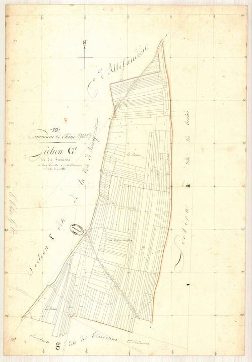 Le Chêne, section G dite des traversins, feuille n° 1