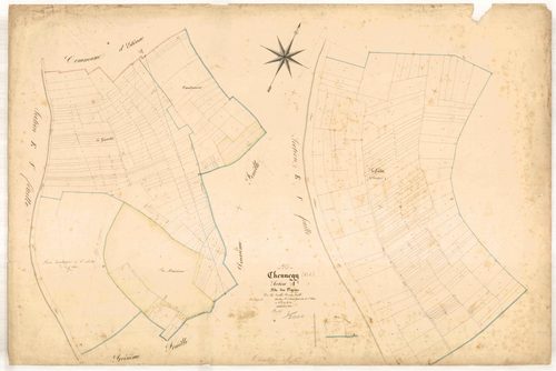Chennegy, section A dite des vignes, feuille n° 1, parcelles n°1-301