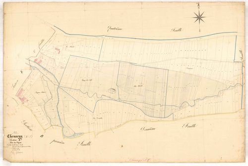 Chennegy, section A dite des vignes, feuille n° 6, parcelles n°1015-1287