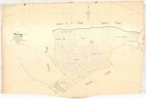 Chennegy, section B dite du mont moyen, feuille n° 2, parcelles n°488-775