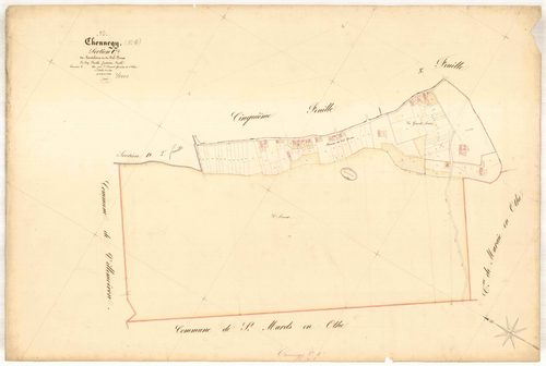 Chennegy, section C dite des montelains et du Val Dreux, feuille n° 4, parcelles n°525-634