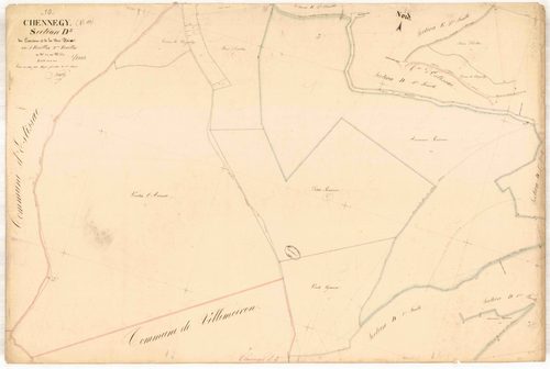 Chennegy, section D dite les essertons de la voie d'Aix, feuille n° 3, parcelles n°839-849