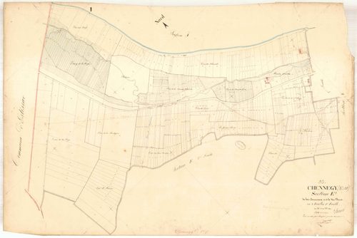 Chennegy, section E dite des bois communaux voie neuve, feuille n° 1, parcelles n°1-449