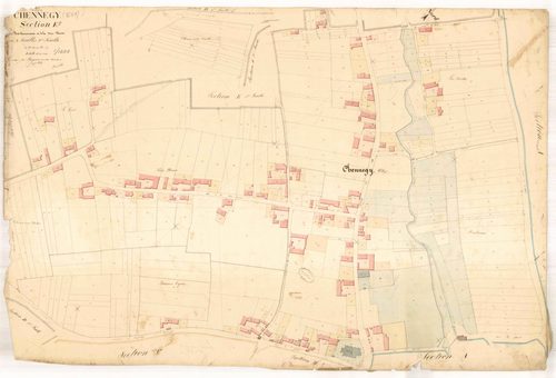 Chennegy, section E dite des bois communaux voie neuve, feuille n° 2, parcelles n°450-857