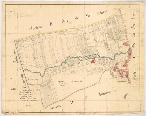 Chervey, section D dite du Val de Veines, feuille n° 1