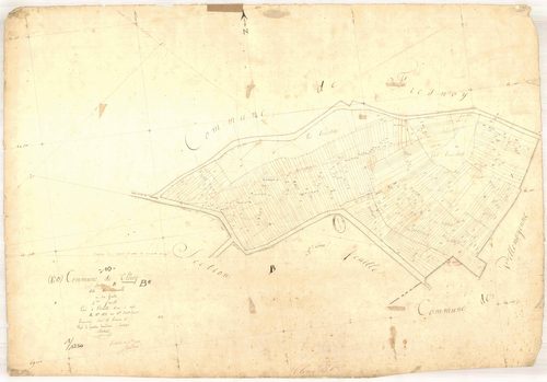 Clérey, section B dite de Courcelle, feuille n° 7, parcelles n°1832-2103