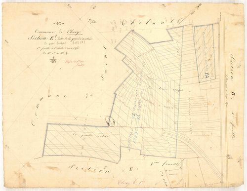 Clérey, section E dite de la grande contrée, feuille n° 1, parcelles n°1-89