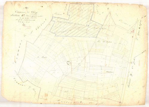 Clérey, section E dite de la grande contrée, feuille n° 3, parcelles n°416-635