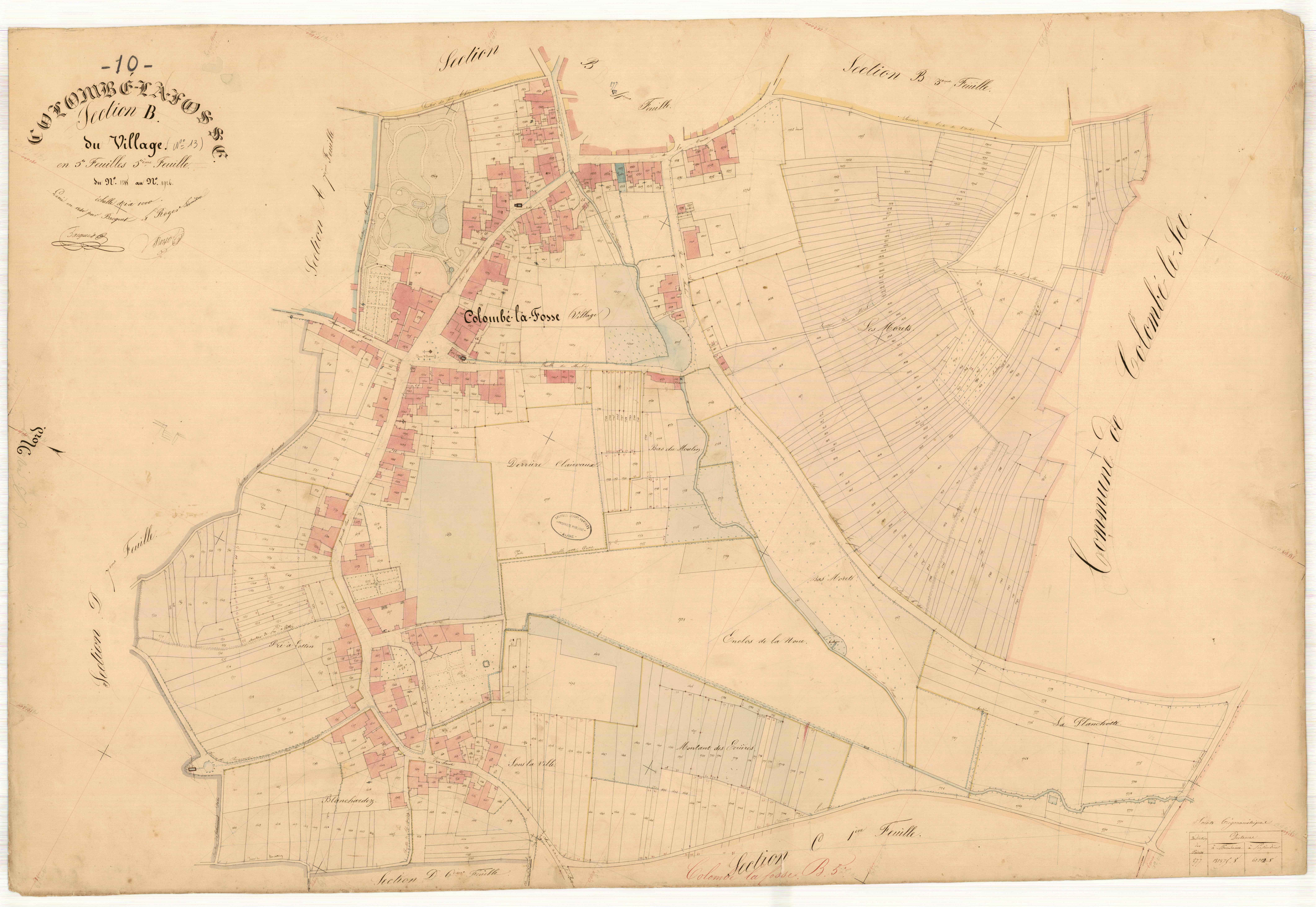 Colombé-la-Fosse, section B dite du village, feuille n° 5