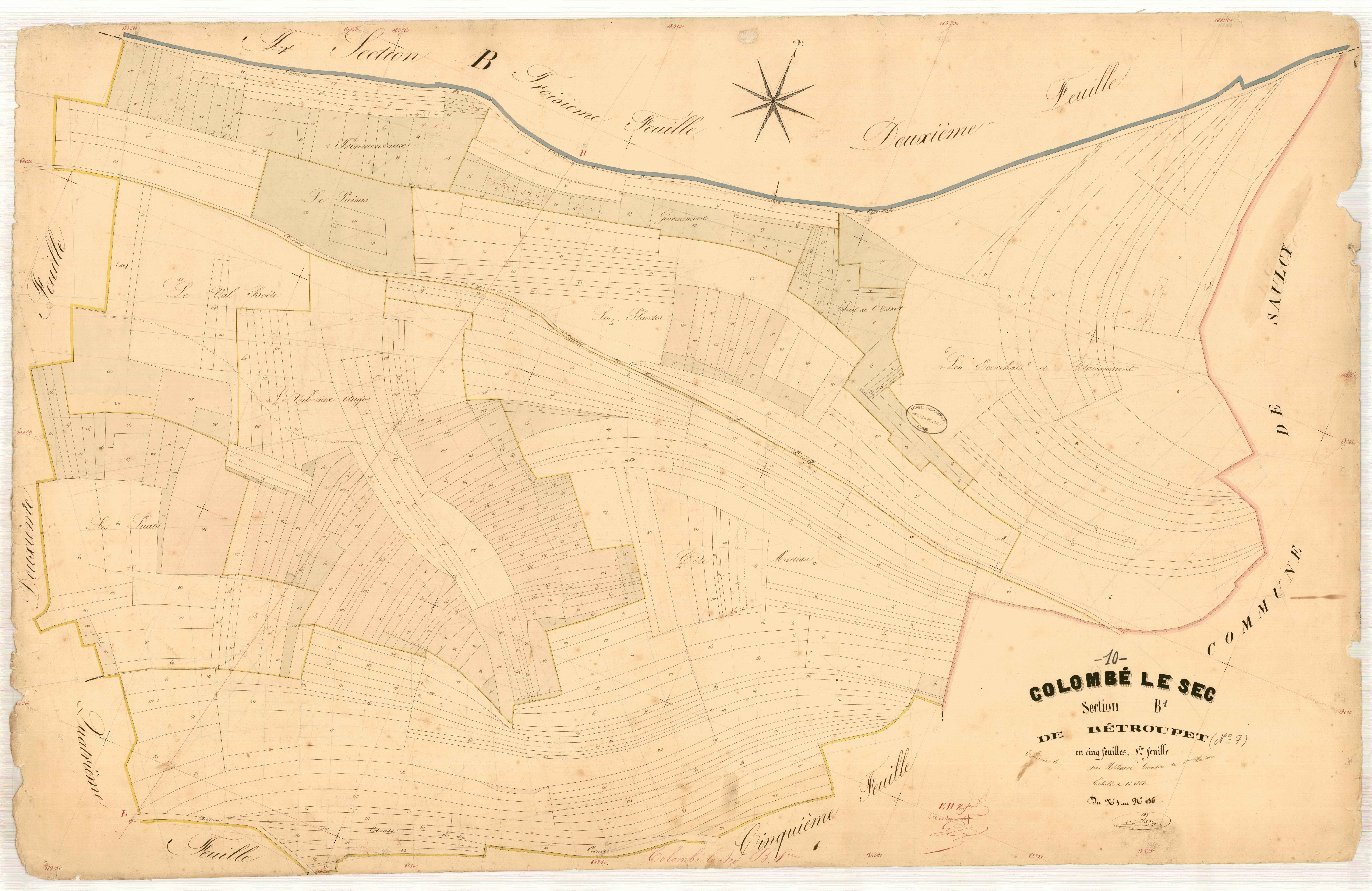 Colombé-le-Sec, section B dite de bétroupet, feuille n° 1, parcelles n°1-436