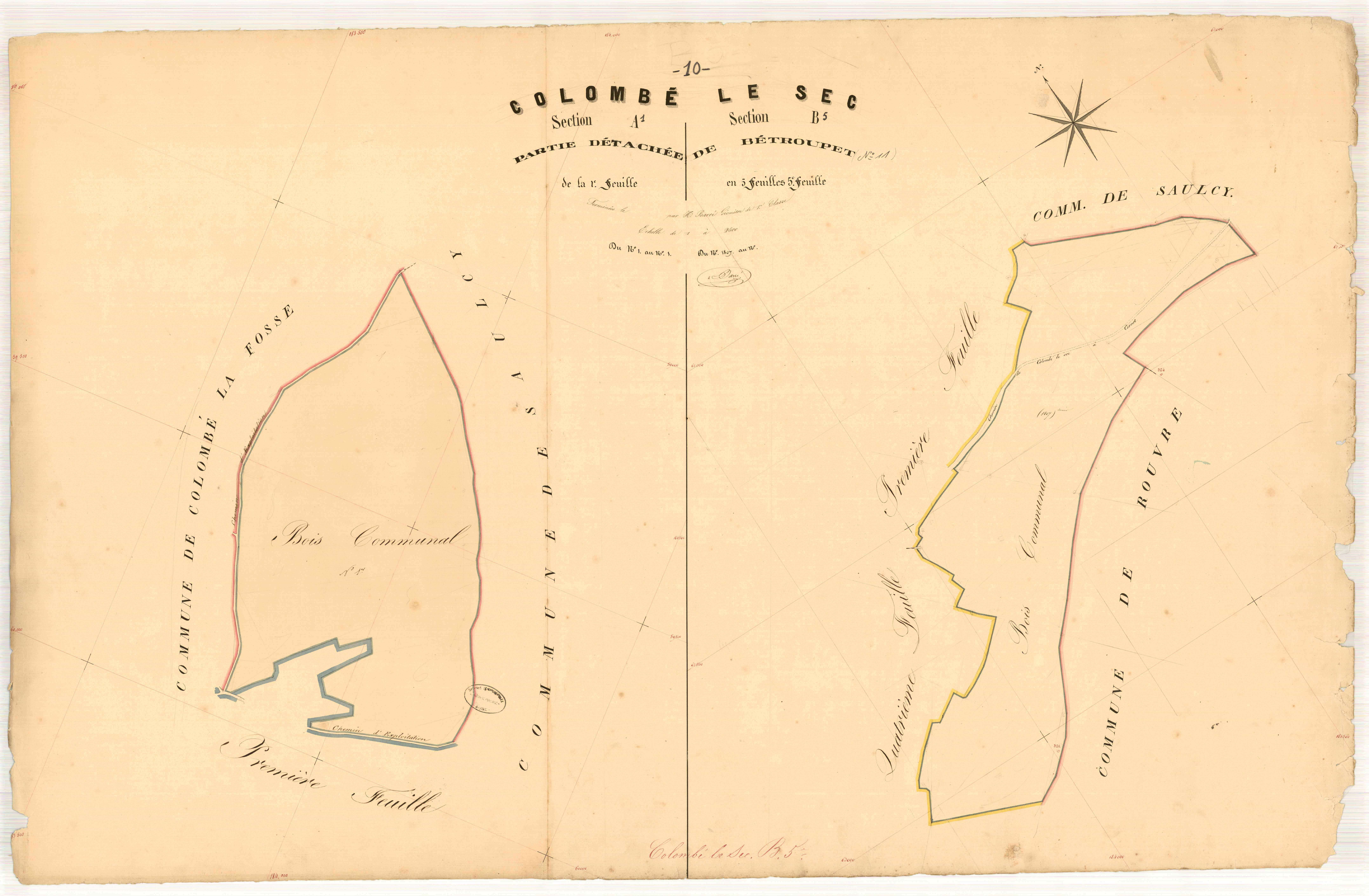 Colombé-le-Sec, section B dite de bétroupet, feuille n° 5, parcelles n°1807