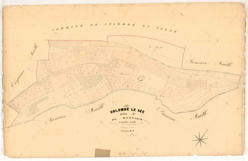 Colombé-le-Sec, section A dite des banvaux, feuille n° 4, parcelles n°822-1050