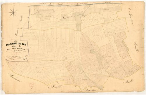 Colombé-le-Sec, section B dite de bétroupet, feuille n° 2, parcelles n°437-1032
