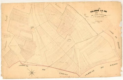 Colombé-le-Sec, section C dite de la côte gallon, feuille n° 2, parcelles n°663-1139