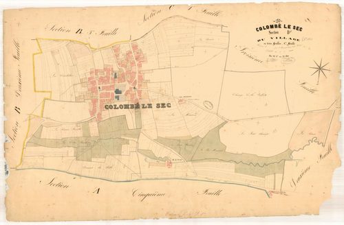 Colombé-le-Sec, section D dite du village, feuille n° 1, parcelles n°1-610