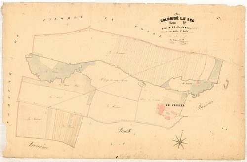 Colombé-le-Sec, section D dite du village, feuille n° 2, parcelles n°611-708