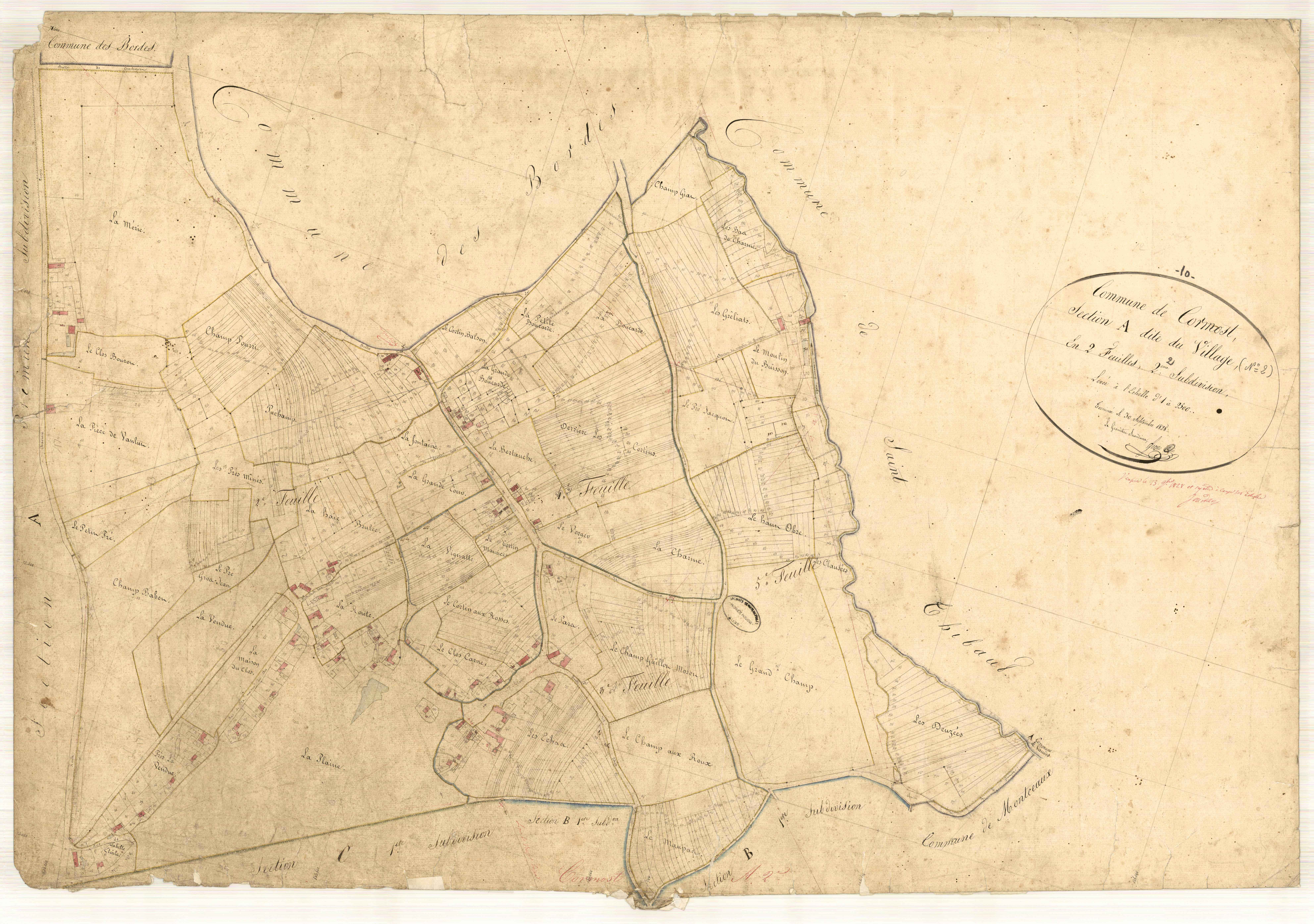Cormost, section A dite du village, feuille n° 1