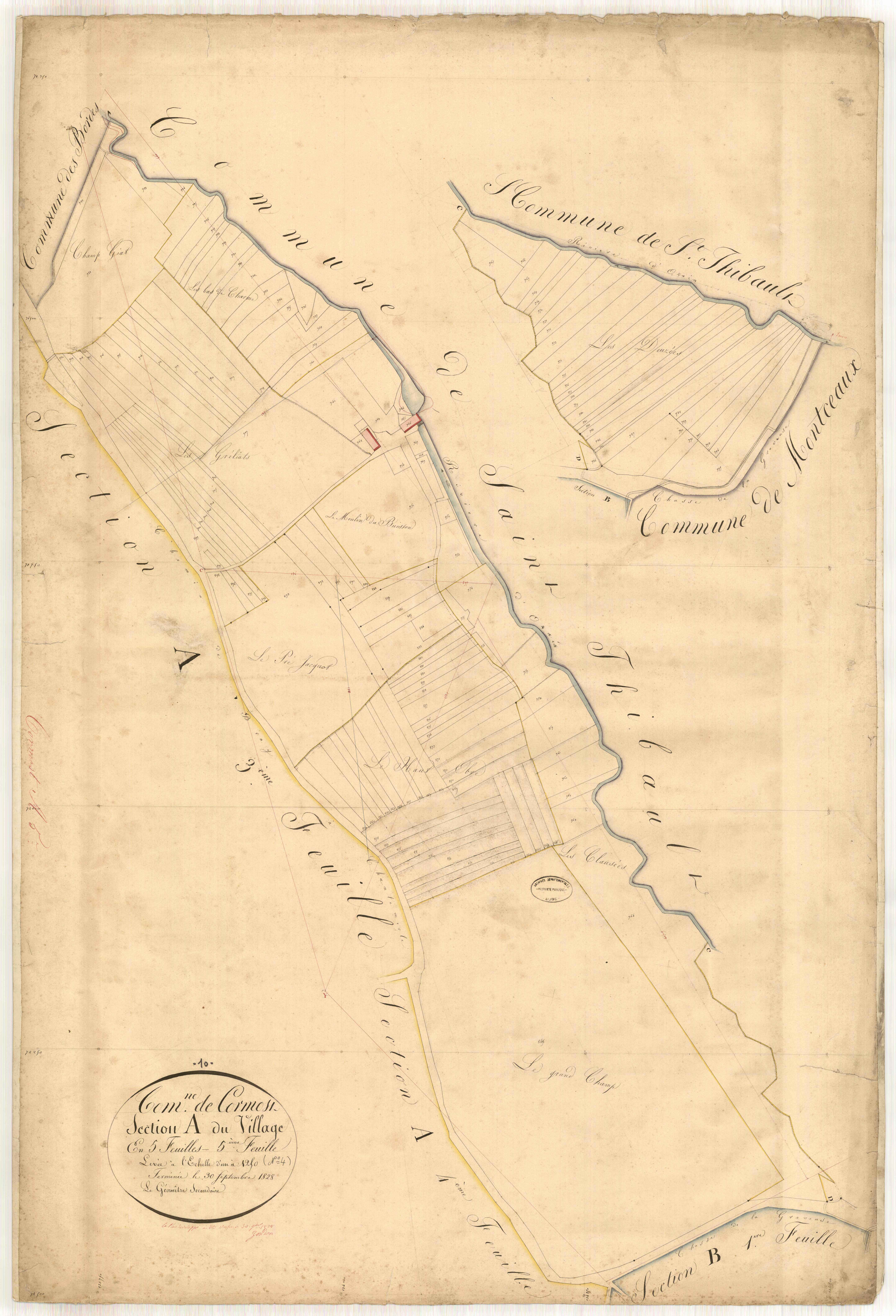 Cormost, section A dite du village, feuille n° 3