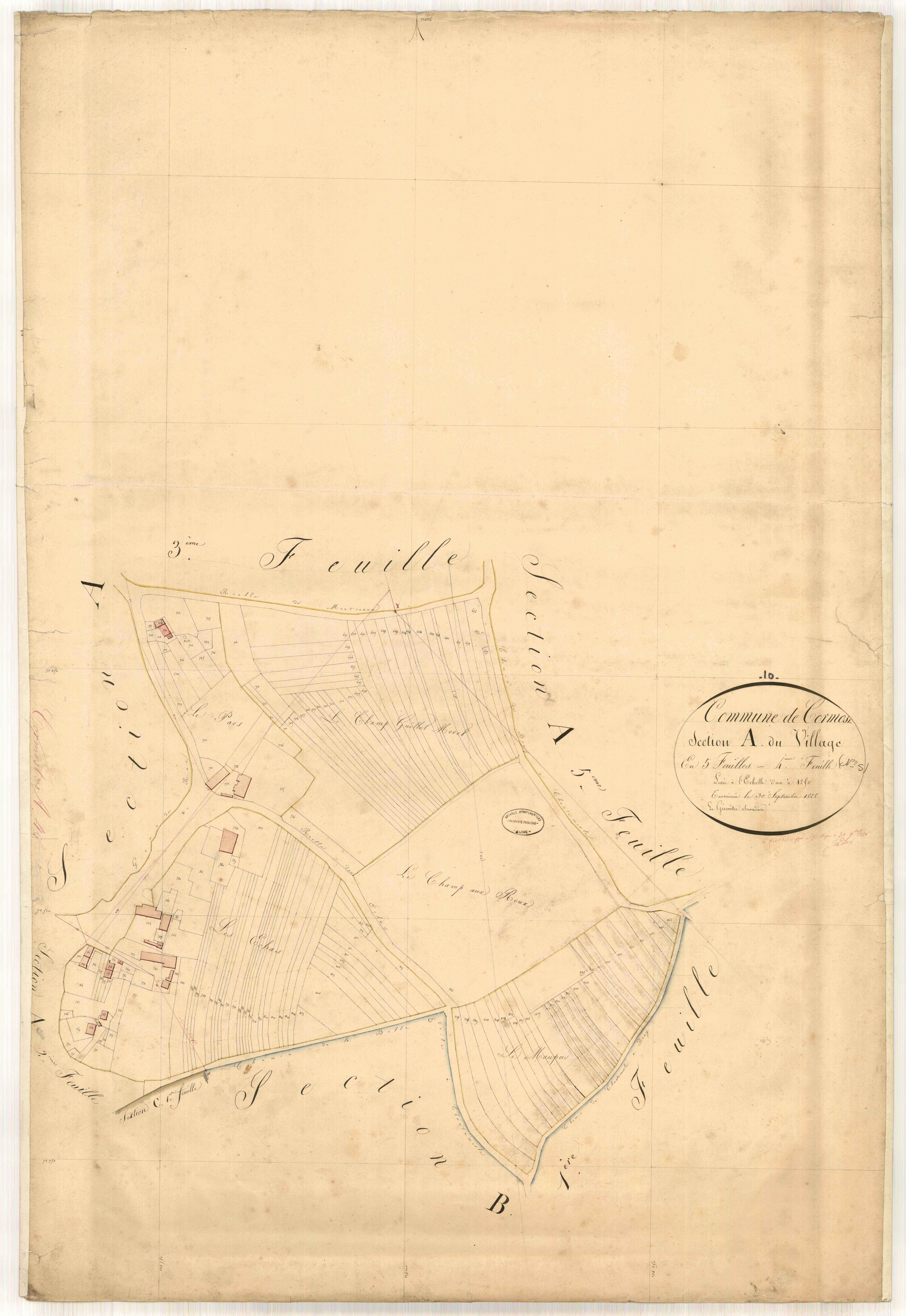 Cormost, section A dite du village, feuille n° 4