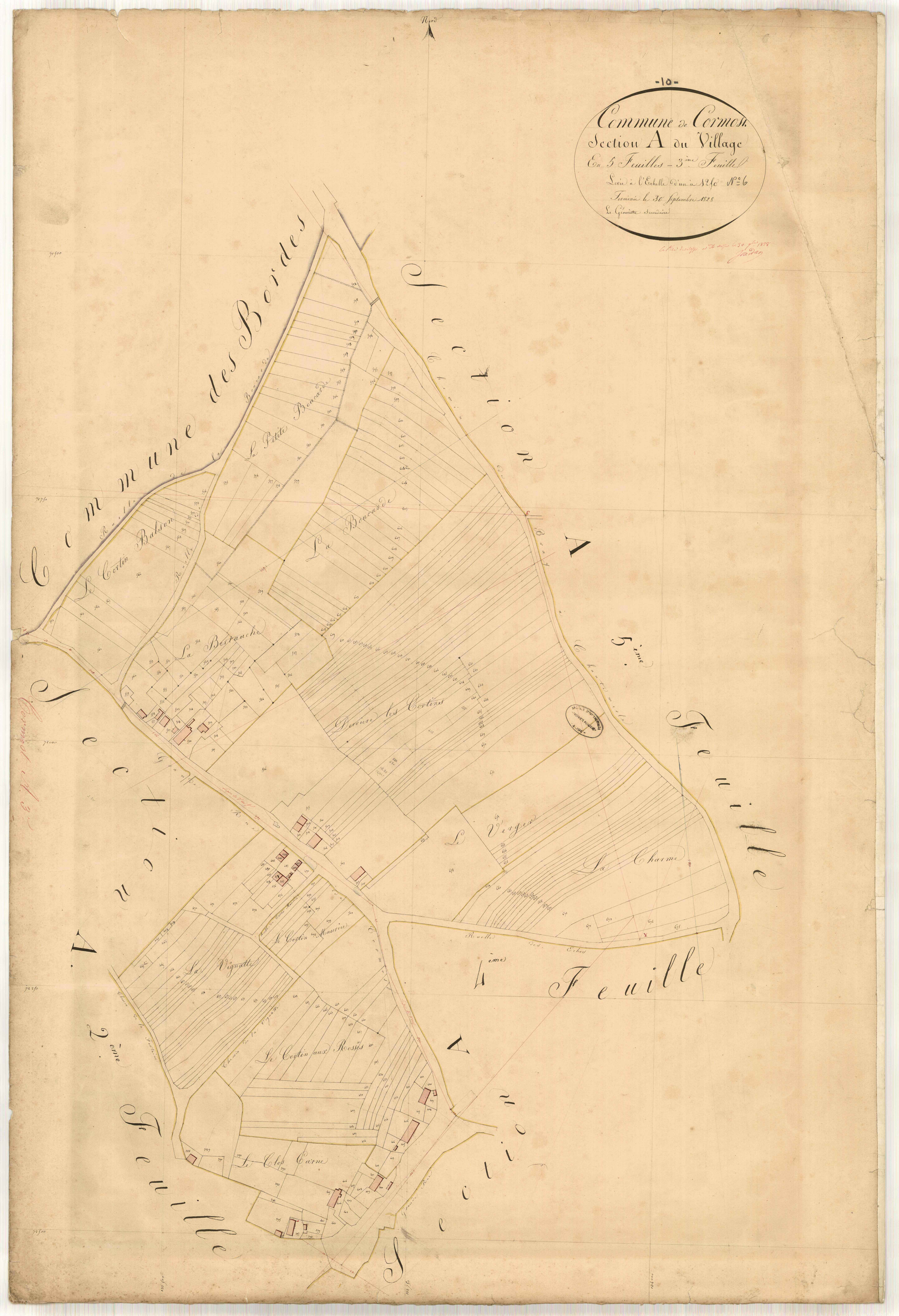 Cormost, section A dite du village, feuille n° 5