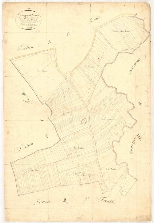 Cormost, section B dite de chantemerle, feuille n° 1