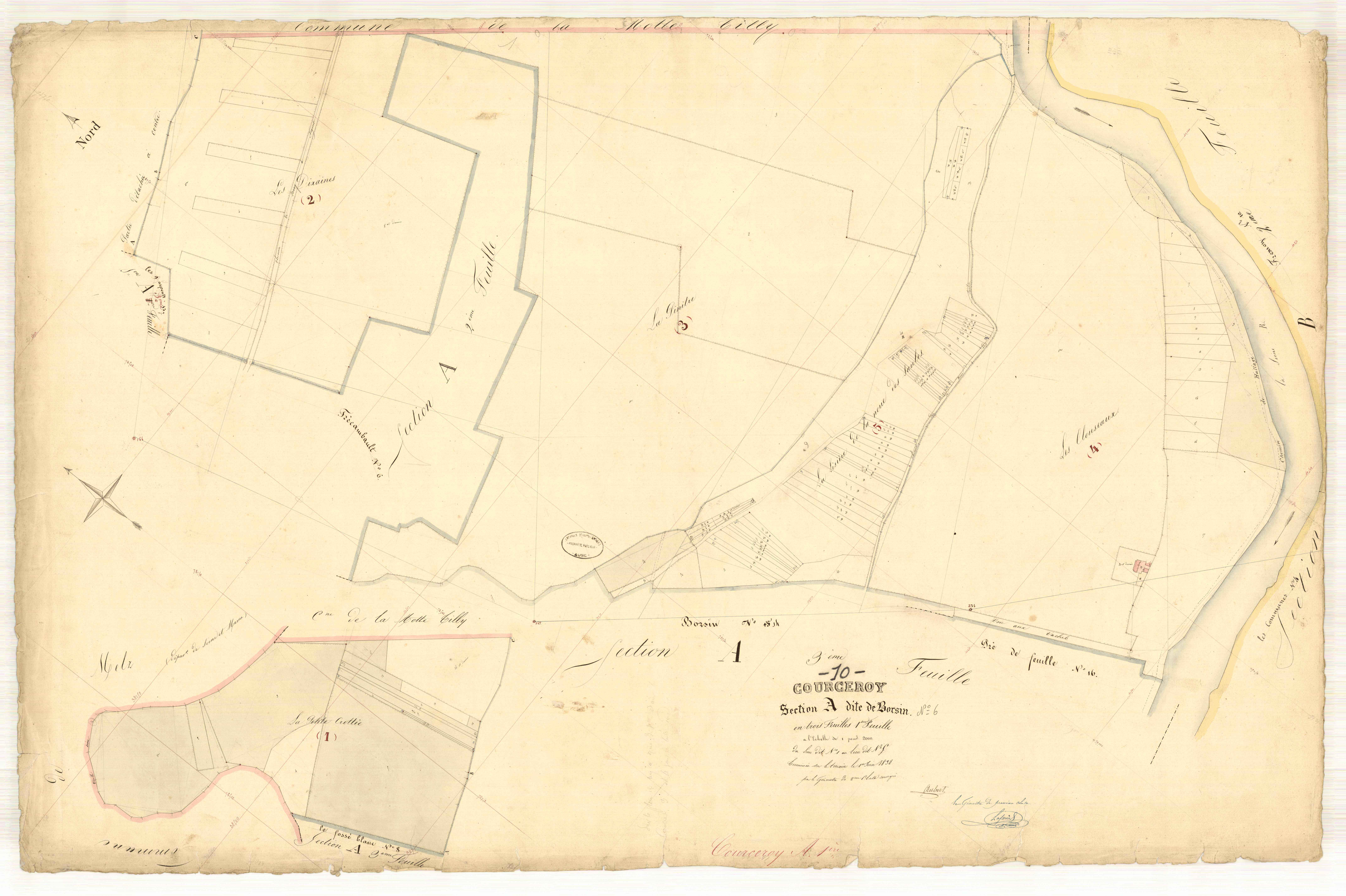Courceroy, section A dite de borsin, feuille n° 2
