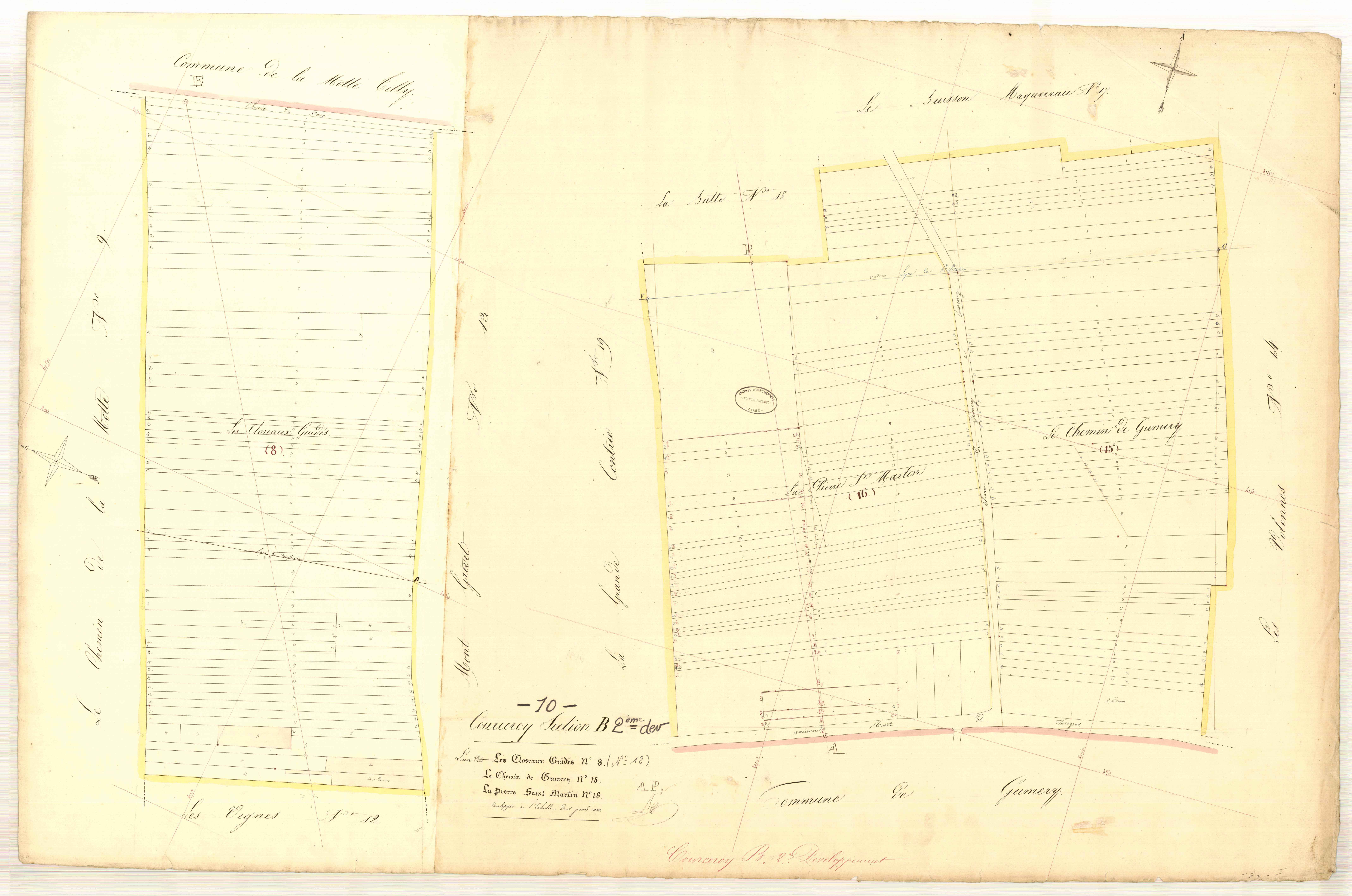 Courceroy, section B dite du village, feuille n° 5