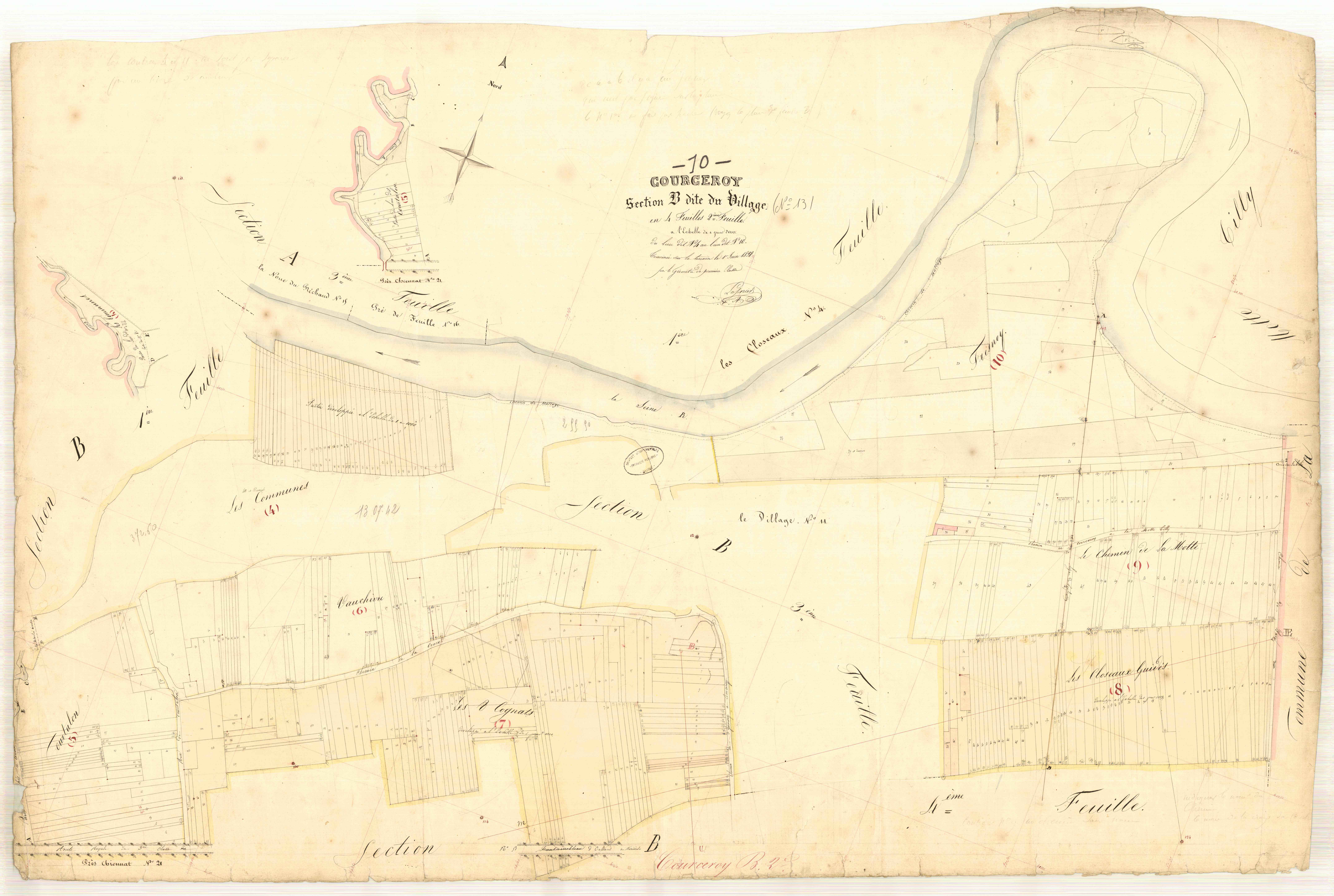 Courceroy, section B dite du village, feuille n° 6