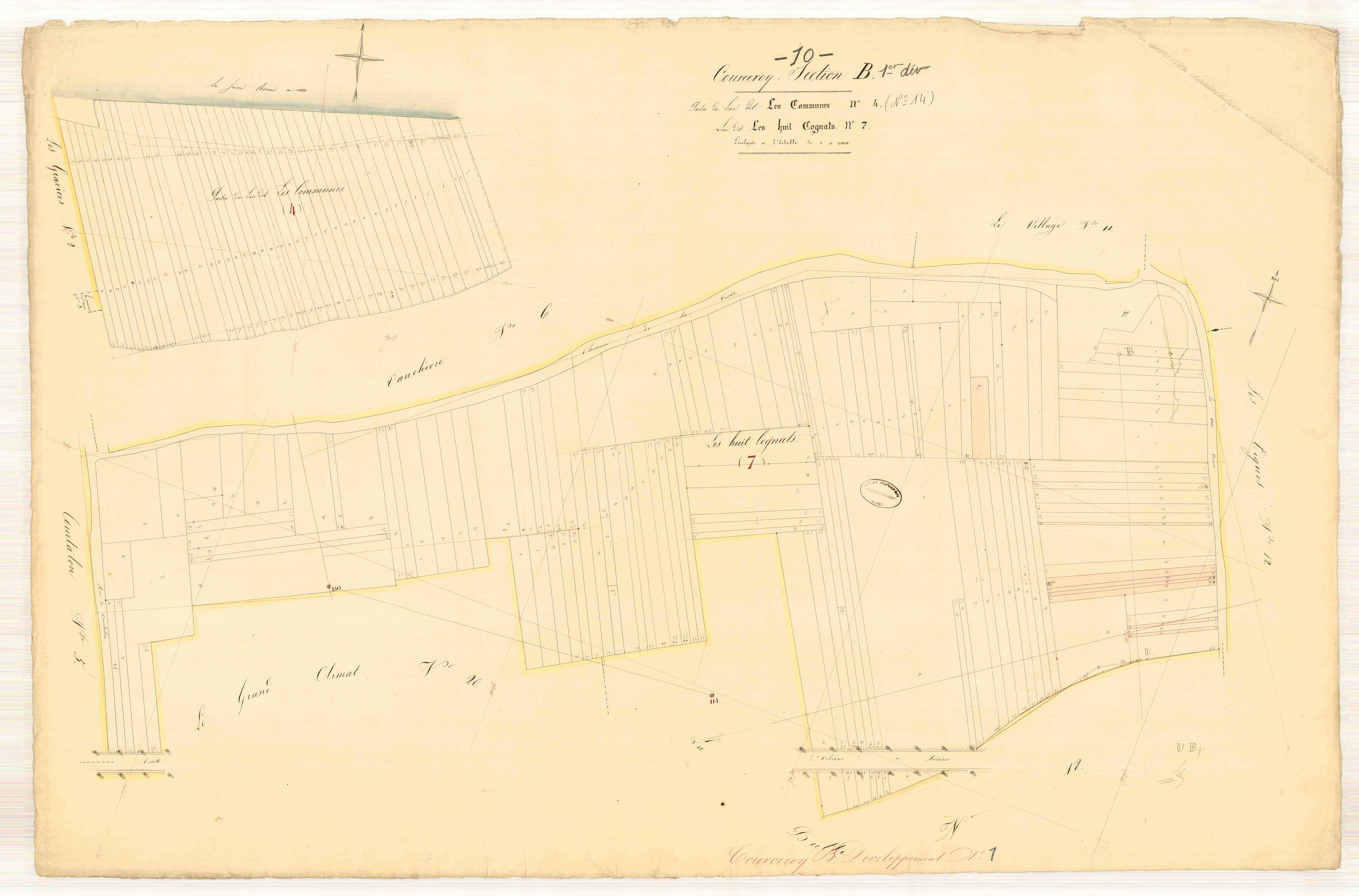 Courceroy, section B dite les communes, feuille n° 7