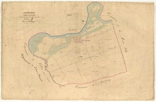 Courceroy, tableau d'assemblage section B dite du village