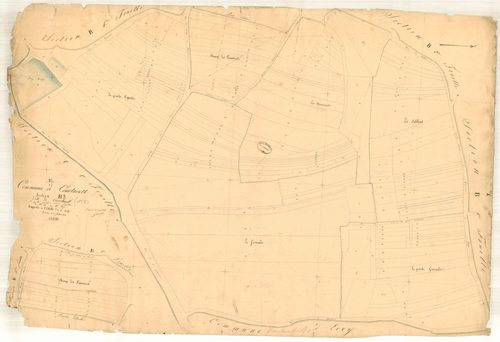Courtaoult, section B dite de Courtaoult, feuille n° 3, parcelles n° 347-527