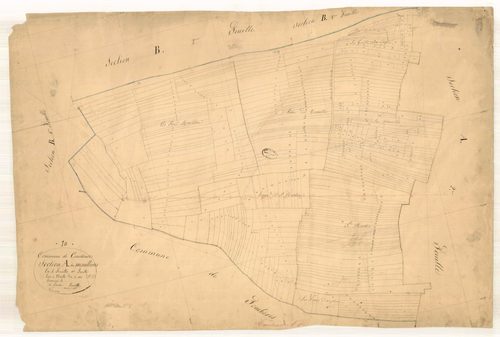 Courtenot, section A dite des mouillères, feuille n° 1, parcelles n° 1-390
