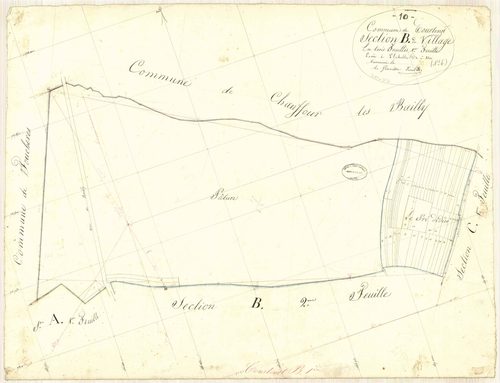 Courtenot, section B dite du village, feuille n° 1, parcelles n° 1-54